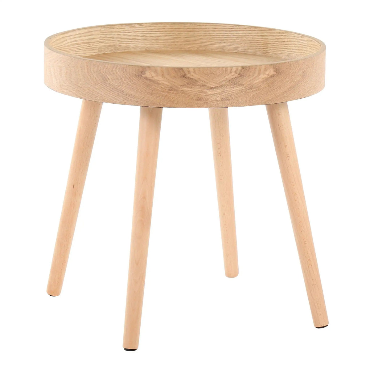 Pebble Mid-Century Modern Side Table Set | 19.5 x 19.5 x 17.5 in | Wood | Natural