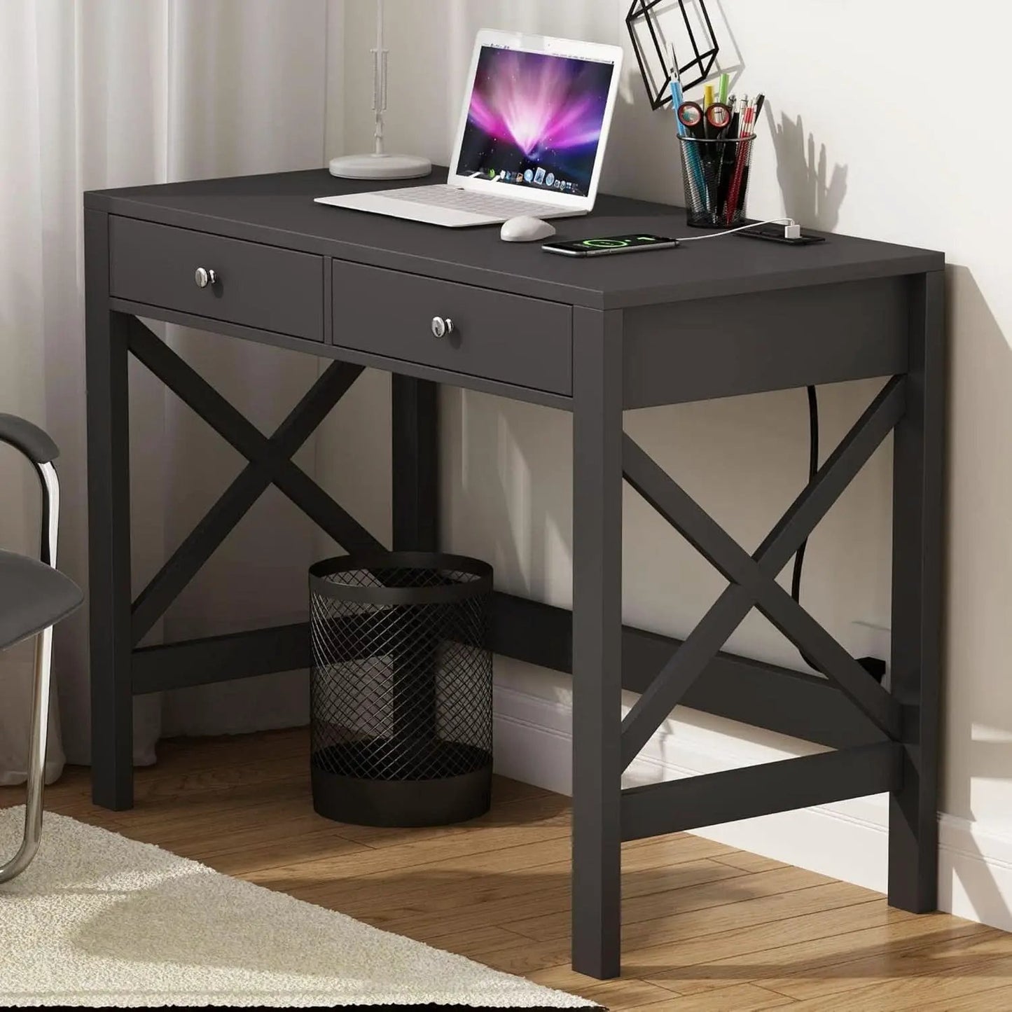 39 Inch Computer Desk With USB Ports For Home Office from PriceLows™