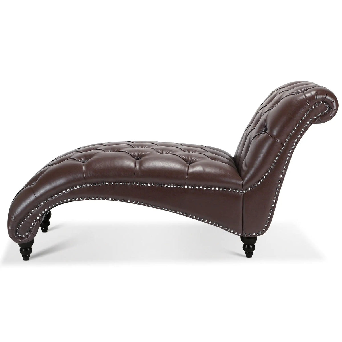 Tufted Armless Chaise Lounge | High Density Foam | Bubble Nail Trim