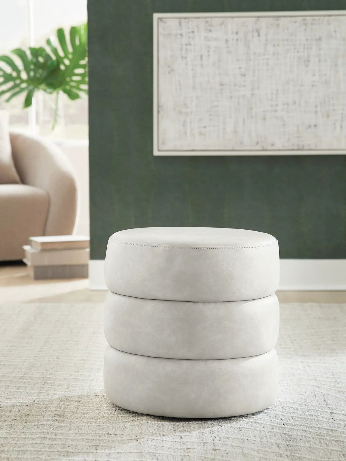 Ummi Swivel Accent Ottoman | 2 Pieces | Faux Leather | Living Room