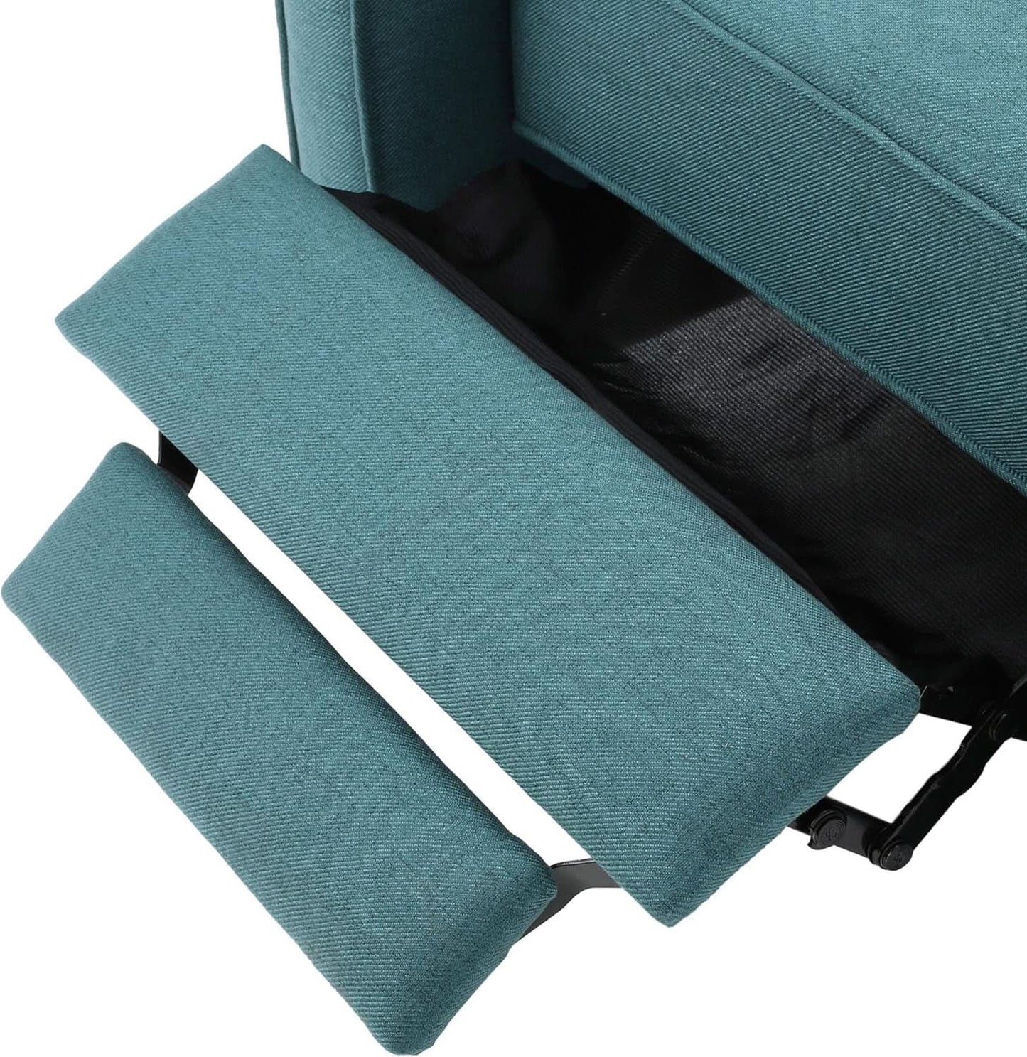 Emmie Fabric Recliner Set In Dark Teal And Dark Brown from PriceLows™