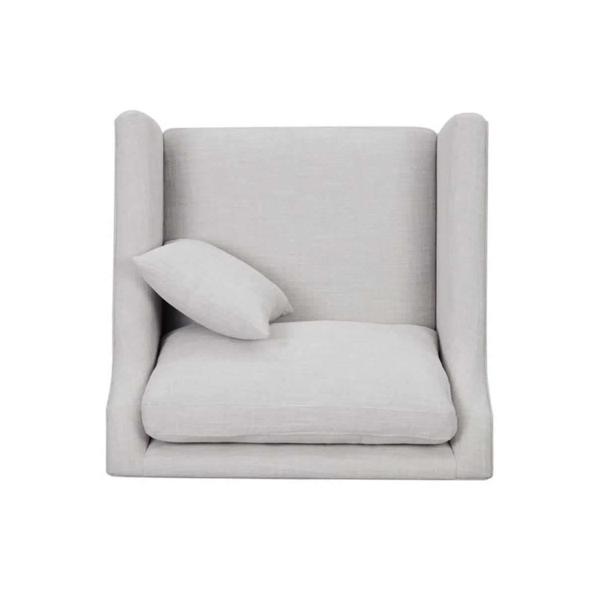 Chair With High Track Arms - | 36 x 34 x 33 in | Solid Wood & Plywood | Beige