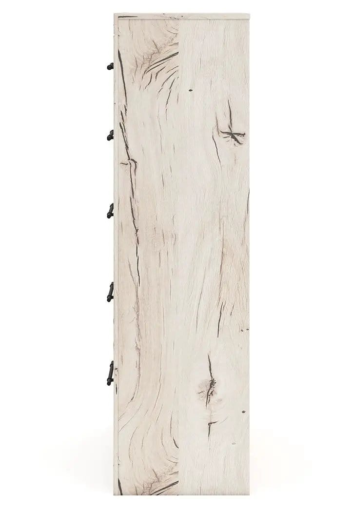 Lawroy Five Drawer Chest | 31.73 x 15.31 x 54.02 in | Engineered Wood & Linen | Light Natural