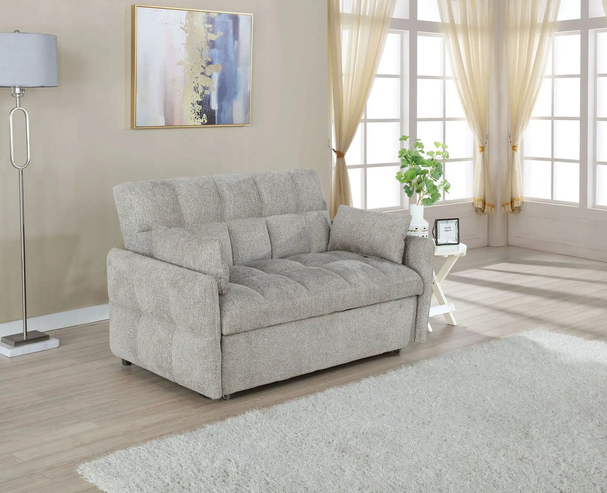 Cotswold Upholstered Convertible Sleeper Sofa Bed Light | 59 x 32.25 x 36 in | Chenille | Grey