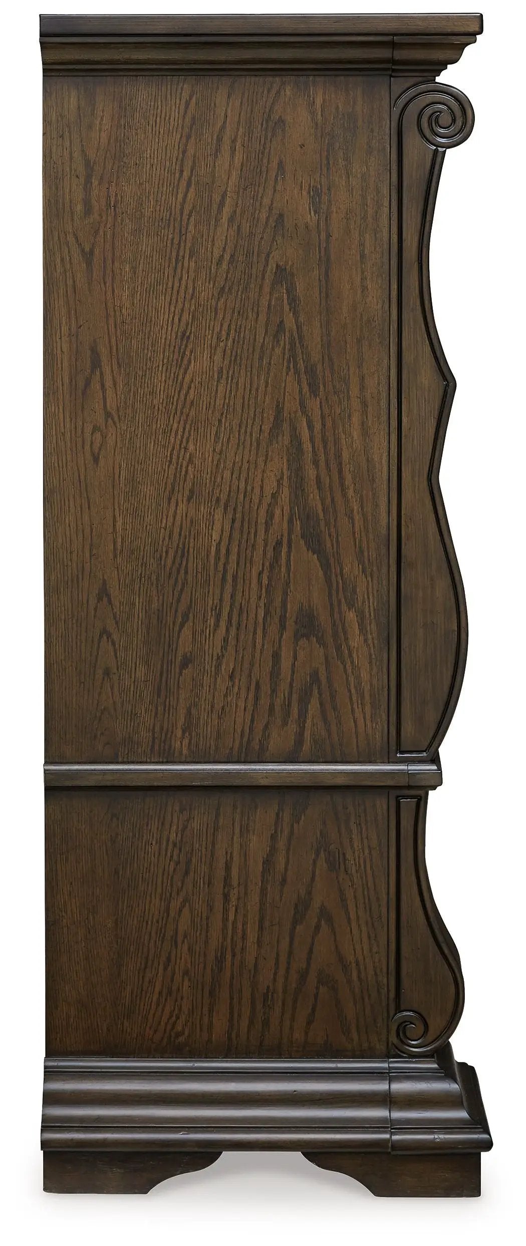 Maylee Five Drawer Chest | Dark Brown Finish | Lined Top Drawer | Traditional Style