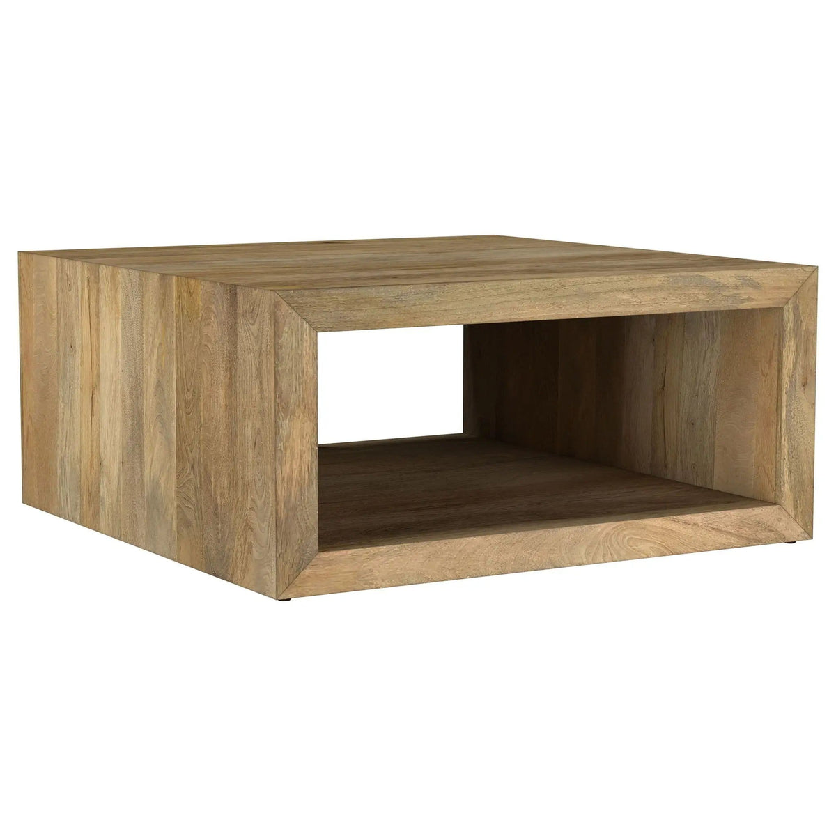 Benton Square Solid Mango Wood Coffee Table | 39 x 39 x 18 in | Mango Wood | Natural