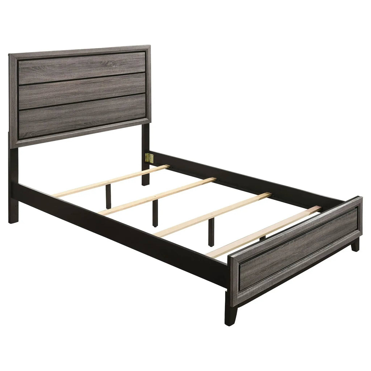 Watson Four-piece Full Bedroom Set Grey | 57.25 x 78.75 x 56.5 in | Rubberwood & Engineered Wood | Oak