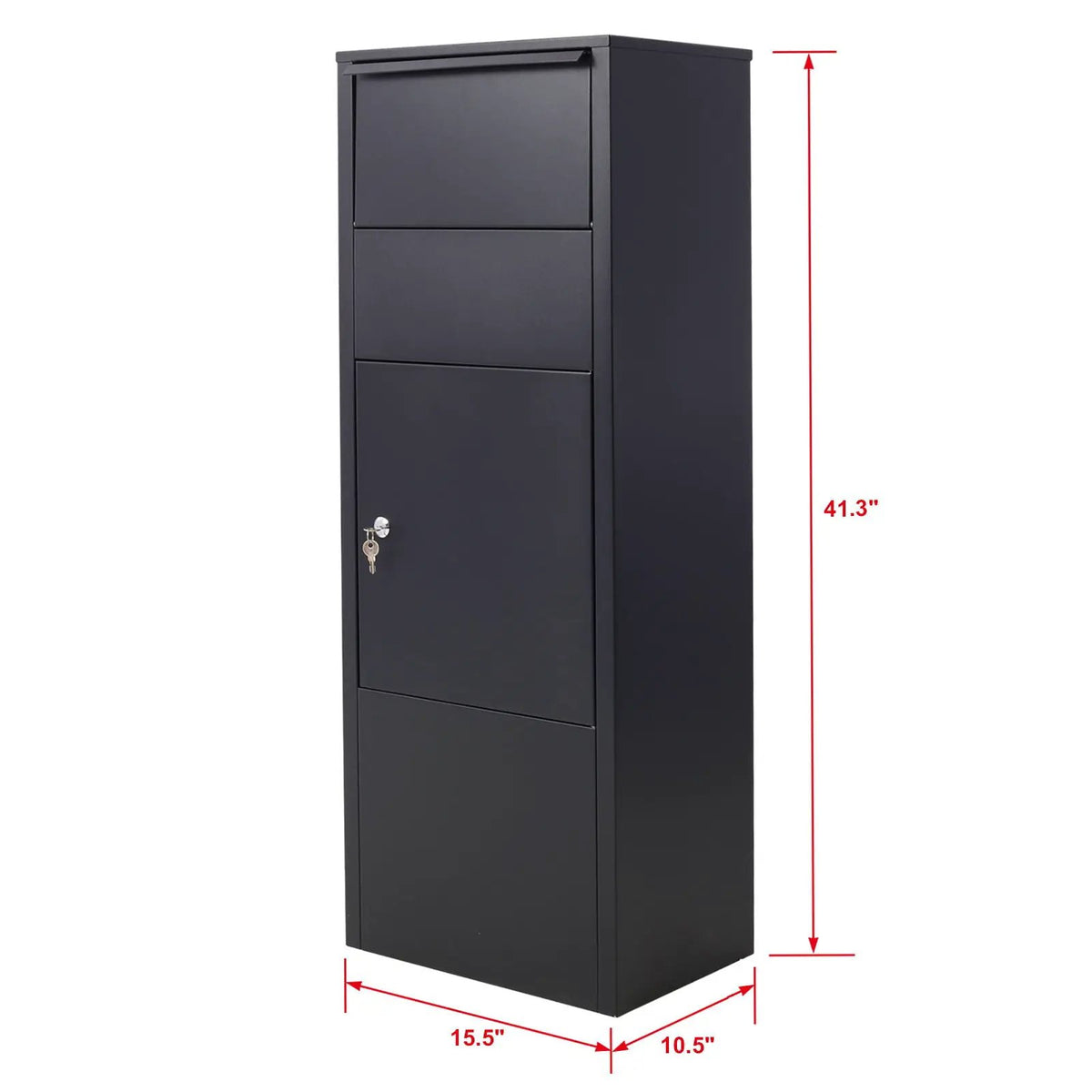 Freestanding Parcel Drop Box | Lockable Door | Weatherproof | Black