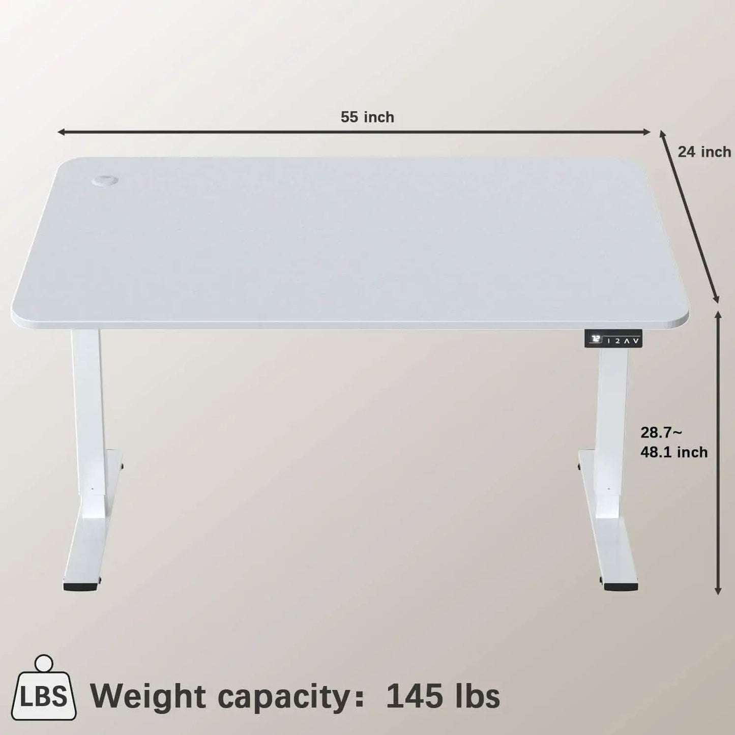 Electric Standing Desk 55x24 Inches Memory Presets from PriceLows™