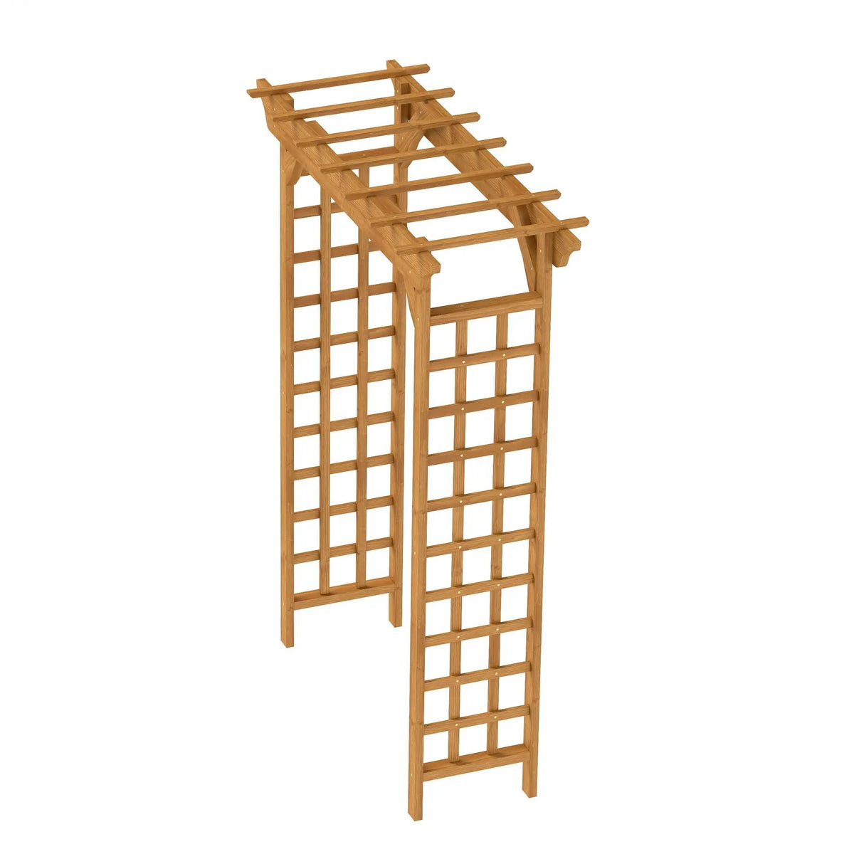 Wooden Wedding Arch | Garden Arbor Pergola | Solid Wood | Light Brown Finish