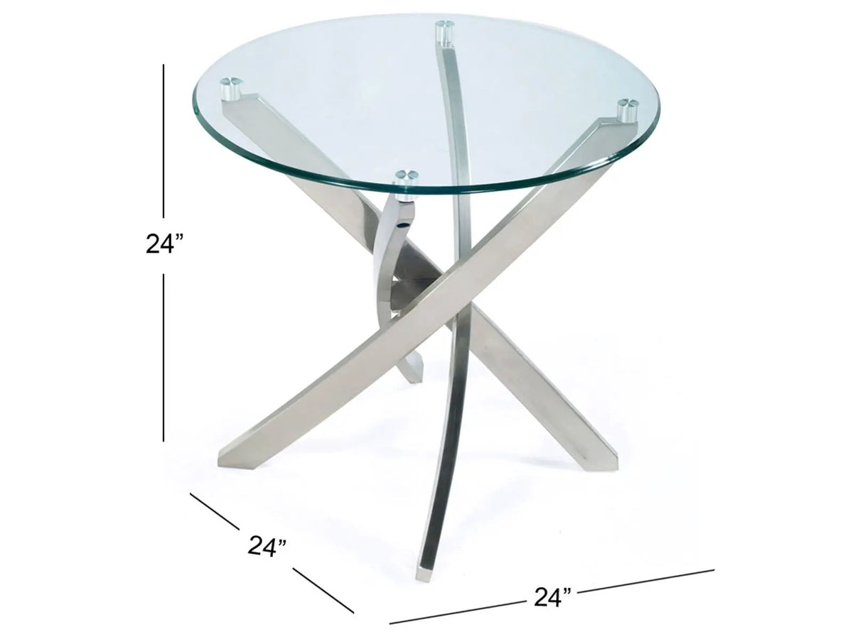 Zila Starburst End Table | 24 Inch Round | Mid-Century Sparkle | Contemporary Design