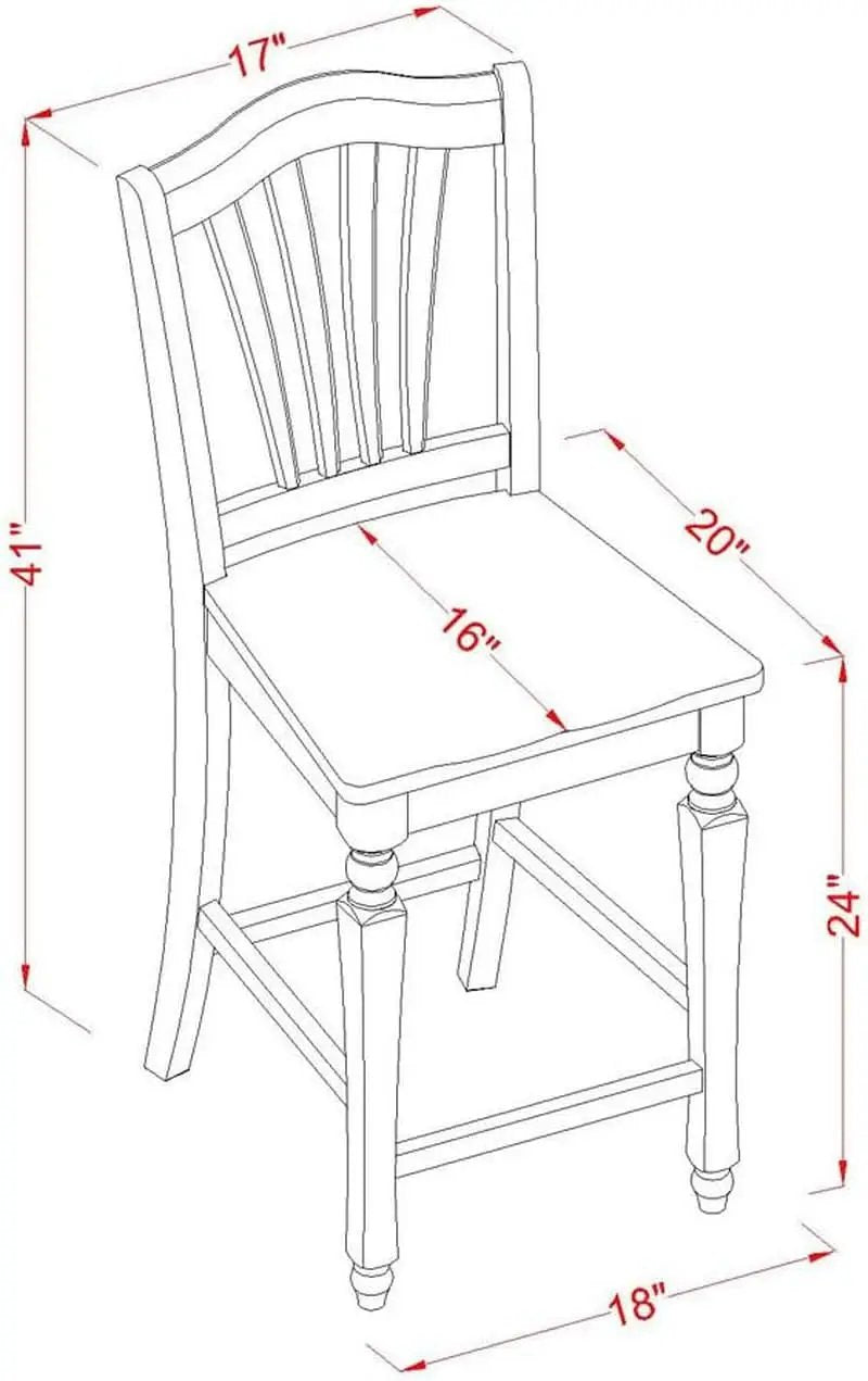 Chelsea Counter Height Barstools Slat Back Mahogany 2 Pack from PriceLows™