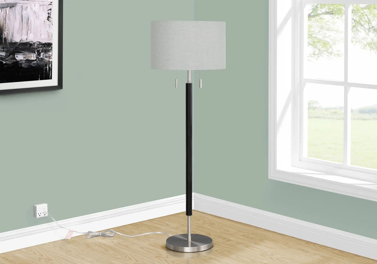 Floor Lamp Lighting - | 17 x 17 x 60.25 in | Fabric & Metal | Black