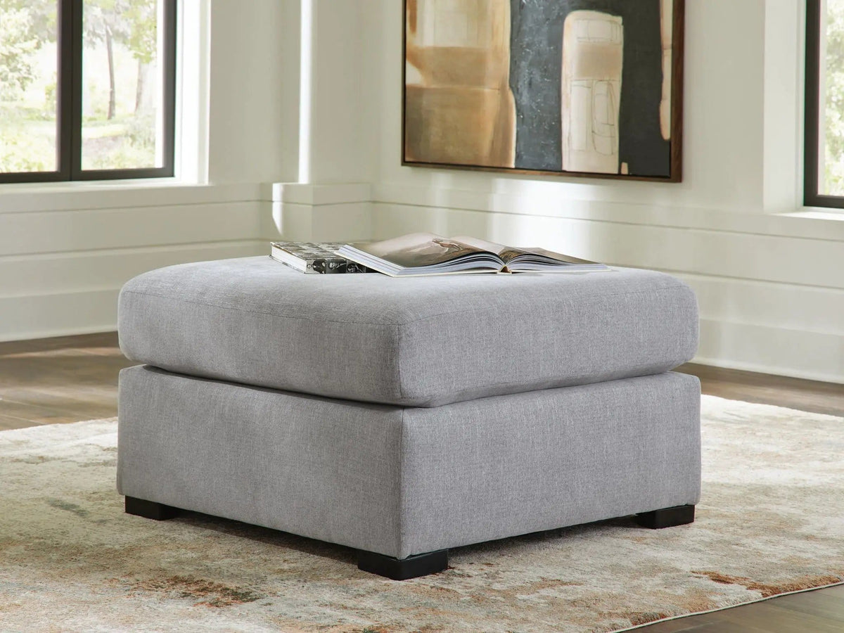 Lakepoint Oversized Accent Ottoman | 36 x 36 x 21 in | Fabric & Wood | Nickel