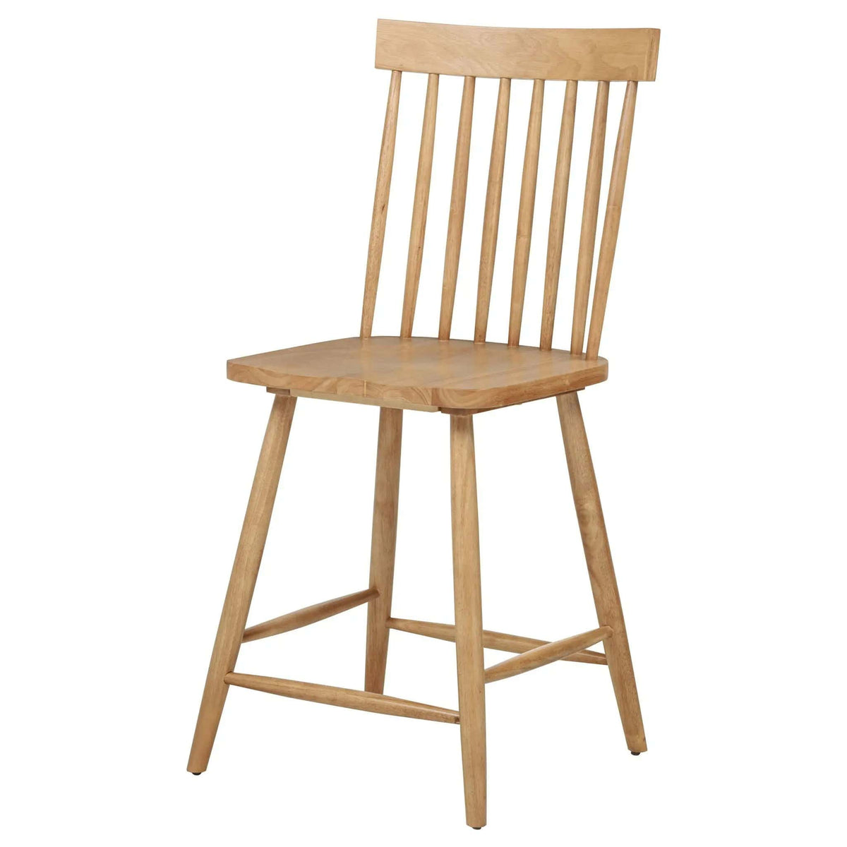 Andrews Windsor Counter Height Dining Side Chair Light Ash (Set of 2) Counter Height | 19 x 22.75 x 43.25 in | Rubberwood & Veneer | Dining Room