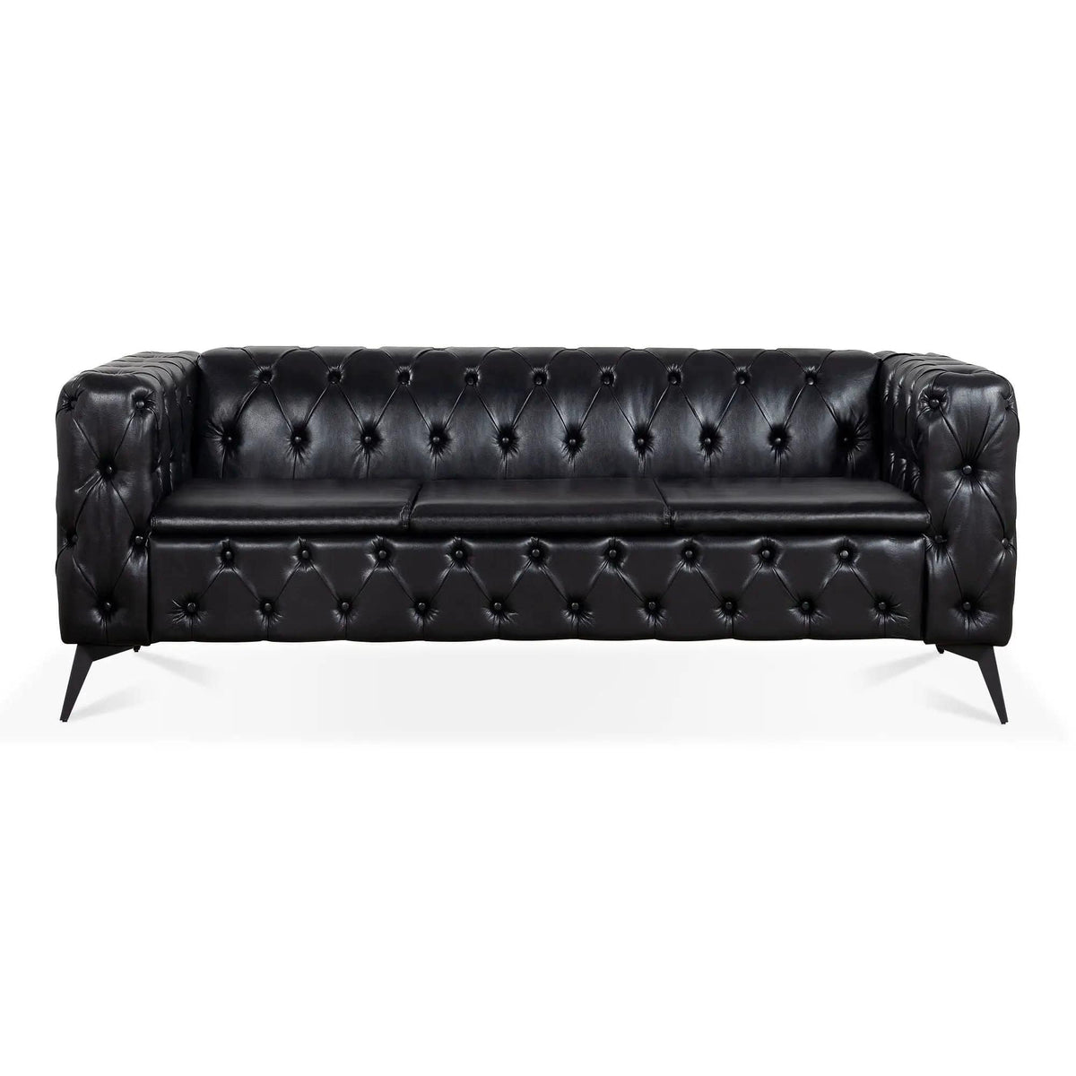 Square Arm Removable Cushion 3 Seater Sofa | 2 Pieces | Iron | Living Room