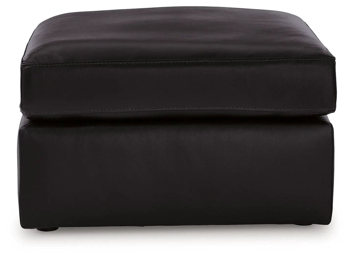 Accent Ottoman | Oversized | Top Grain Leather | Black