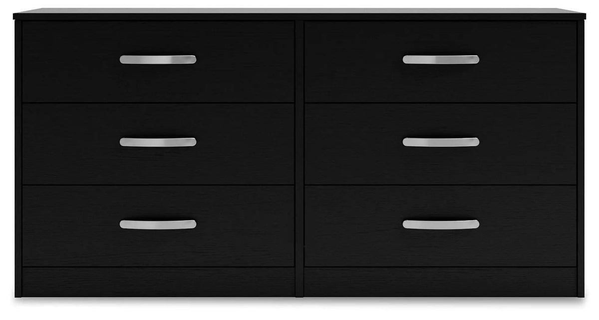 Finch Six Drawer Dresser 29'' Height | 59 x 18.75 x 28.78 in | Engineered Wood & Metal | Black
