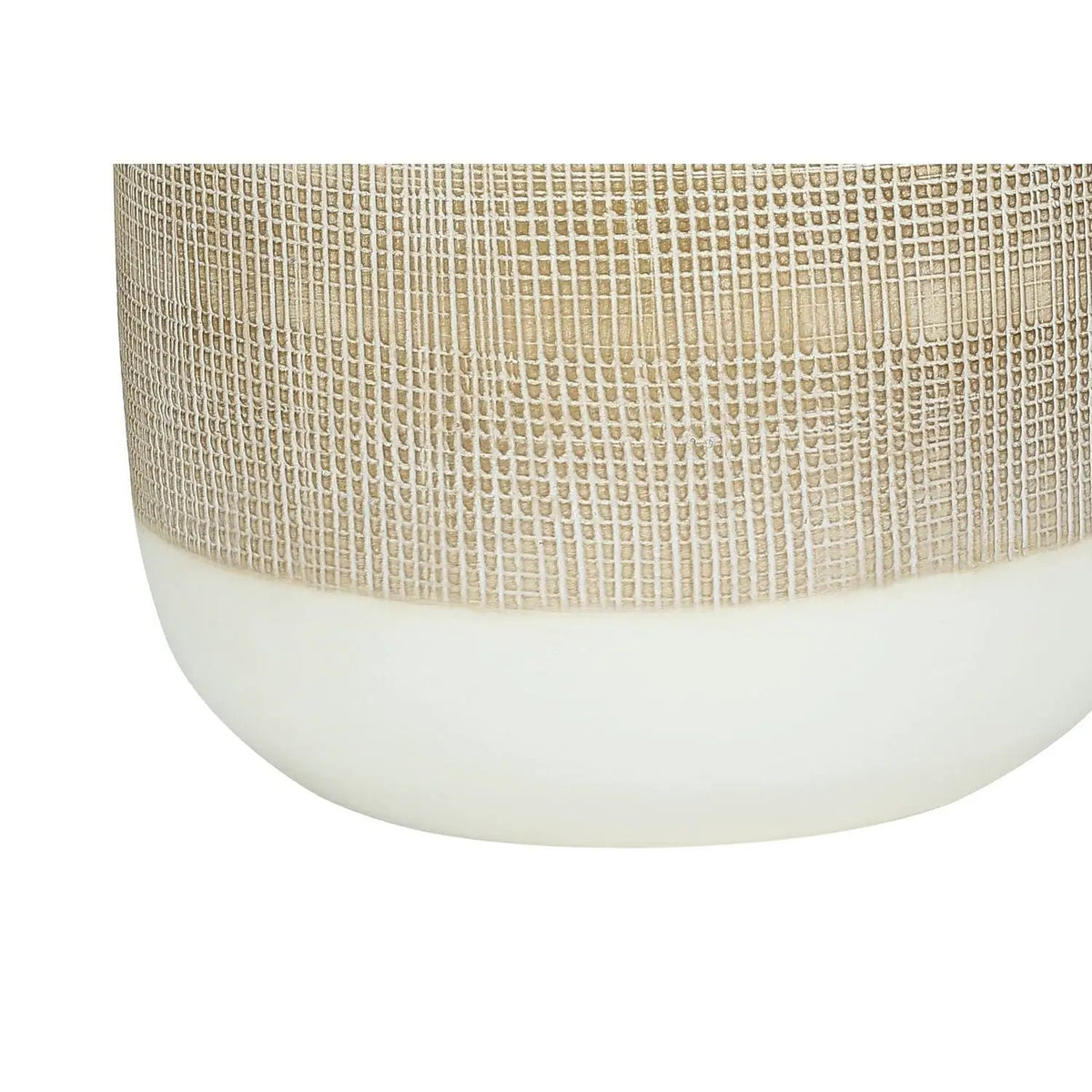Cream Ceramic Table Lamp | Textured Base | 26.5 Inch Height | Beige Linen Drum Shade