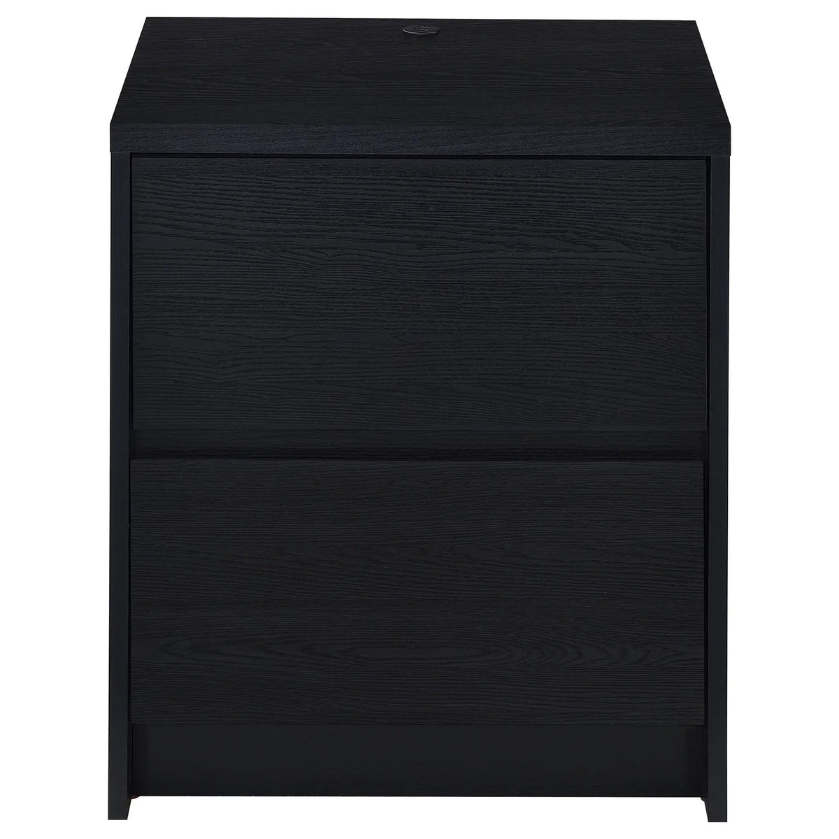Westpark 2-drawer Nightstand LED Lights and USB | 19.75 x 15.5 x 23.5 in | Engineered Wood & Veneer | Black