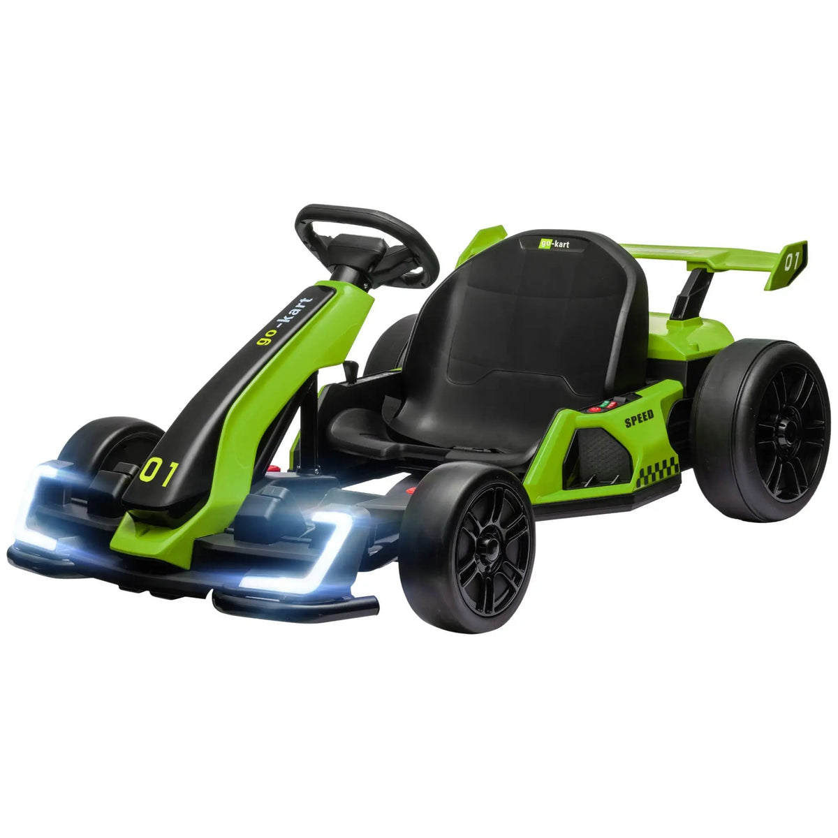 Aosom Electric Go Kart for Kids | 24V Dual Drive | 7.5 MPH | Green