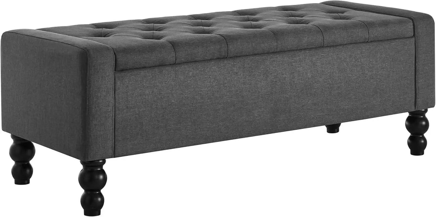 Storage Ottoman Bench Featuring Dual Safety Hinges from PriceLows™