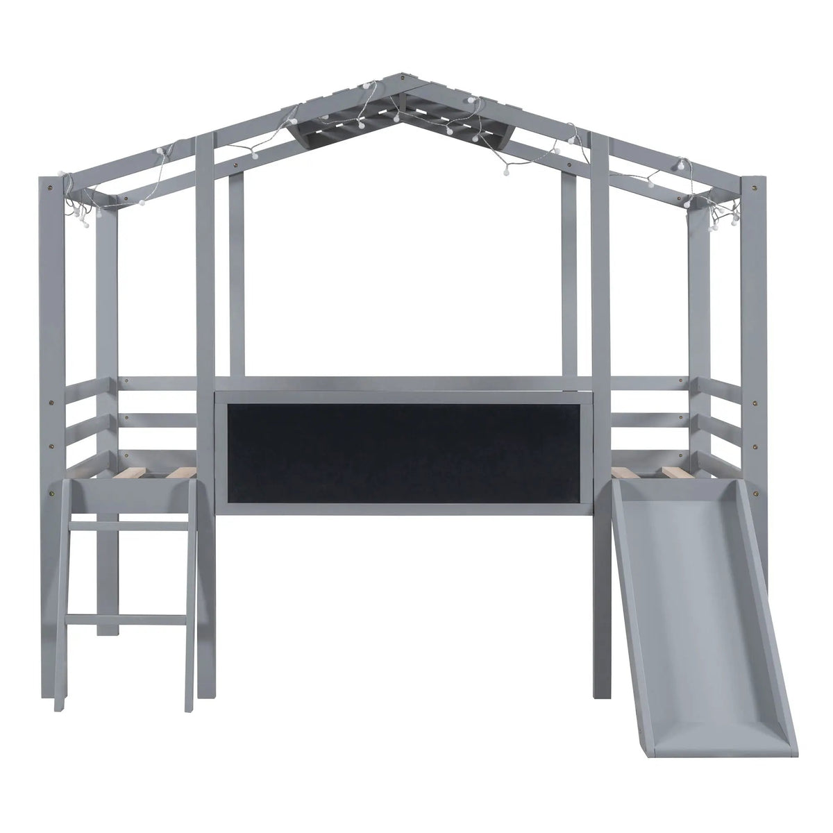 Loft House Bed | Ladder And Slide | Roof Light Strip | Safety Guardrail