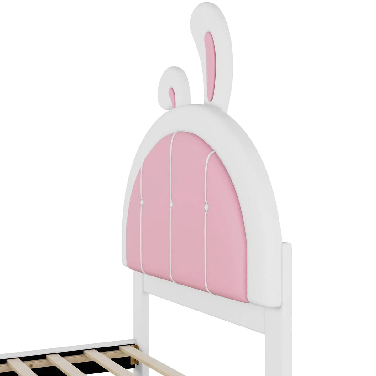 Upholstered Platform Bed With Rabbit Shaped Headboard | 78.7 x 39 x 55.12 in | Pine Wood | Bedroom