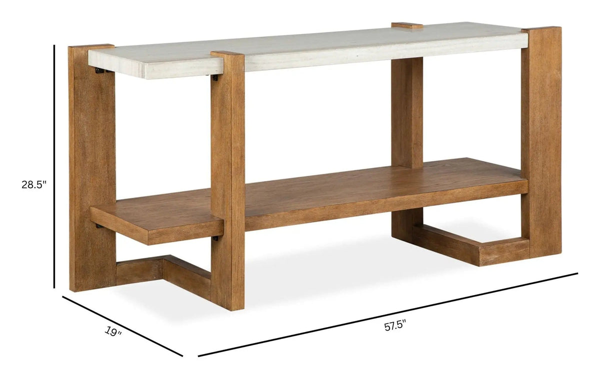 Carrington Rectangular Table | 3 Pieces | Oak Veneer & Granite | Living Room