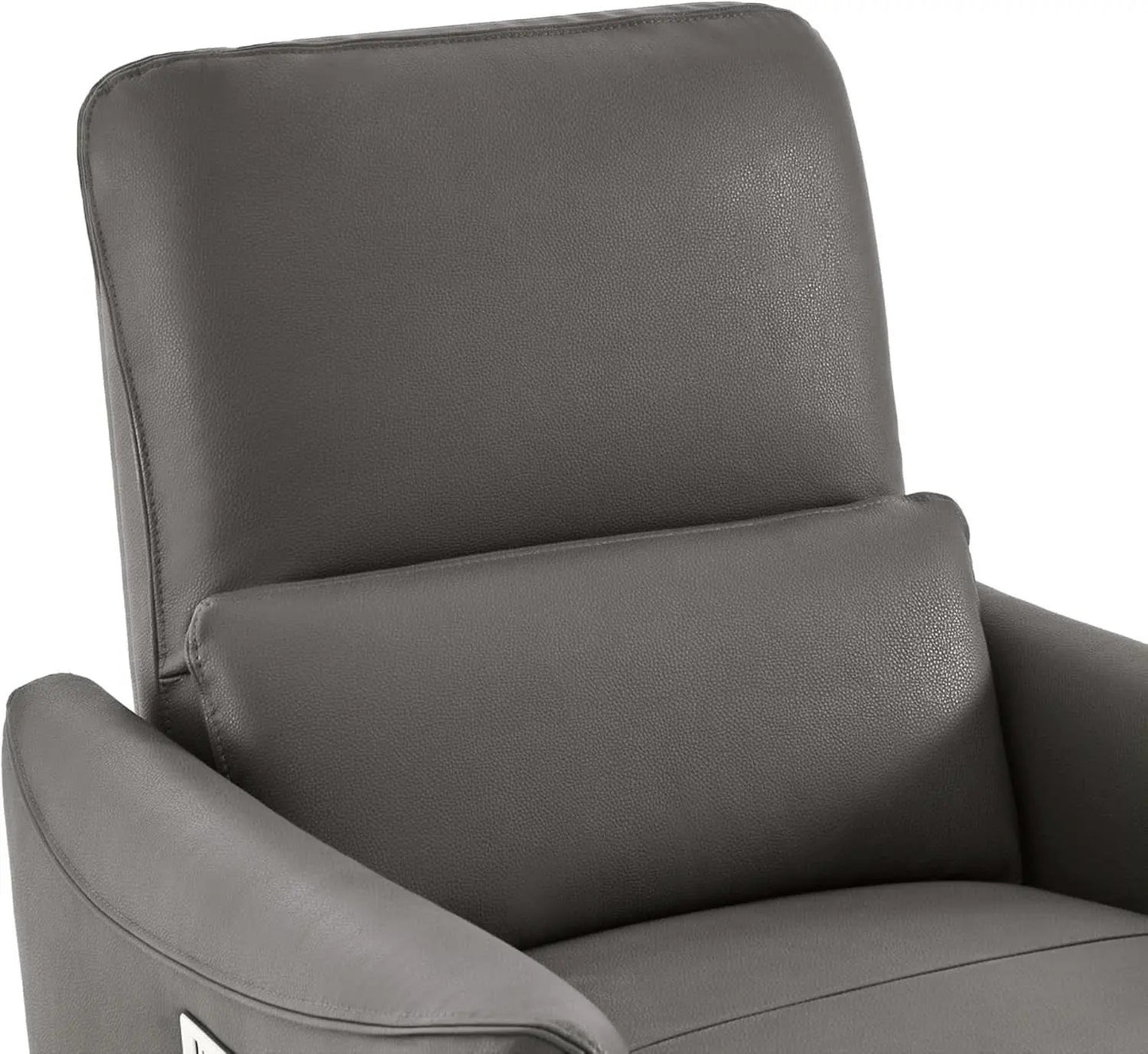 Power Recliner Chair USB Charging Charcoal Faux Leather from PriceLows™