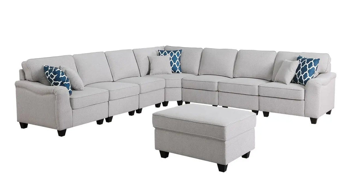 Leo Comfor Modular Sofa And Ottoman 2 Piece Living Room Set | 2 Pieces | Fabric | Living Room