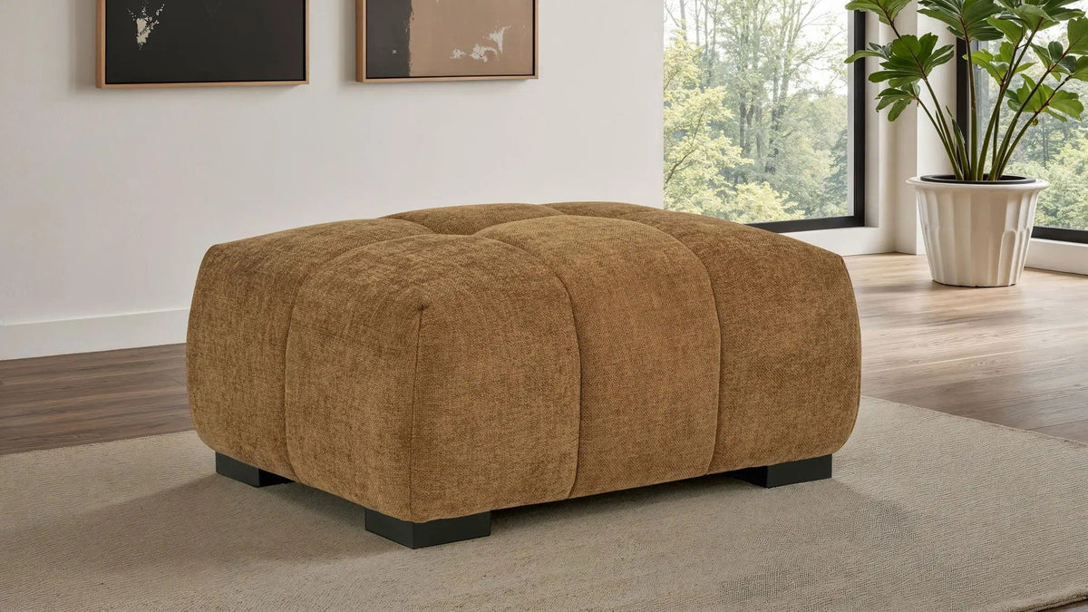 Octavia Upholstered Rectangular Ottoman Amber | 39 x 30.5 x 17.5 in | Living Room Furniture | Living Room
