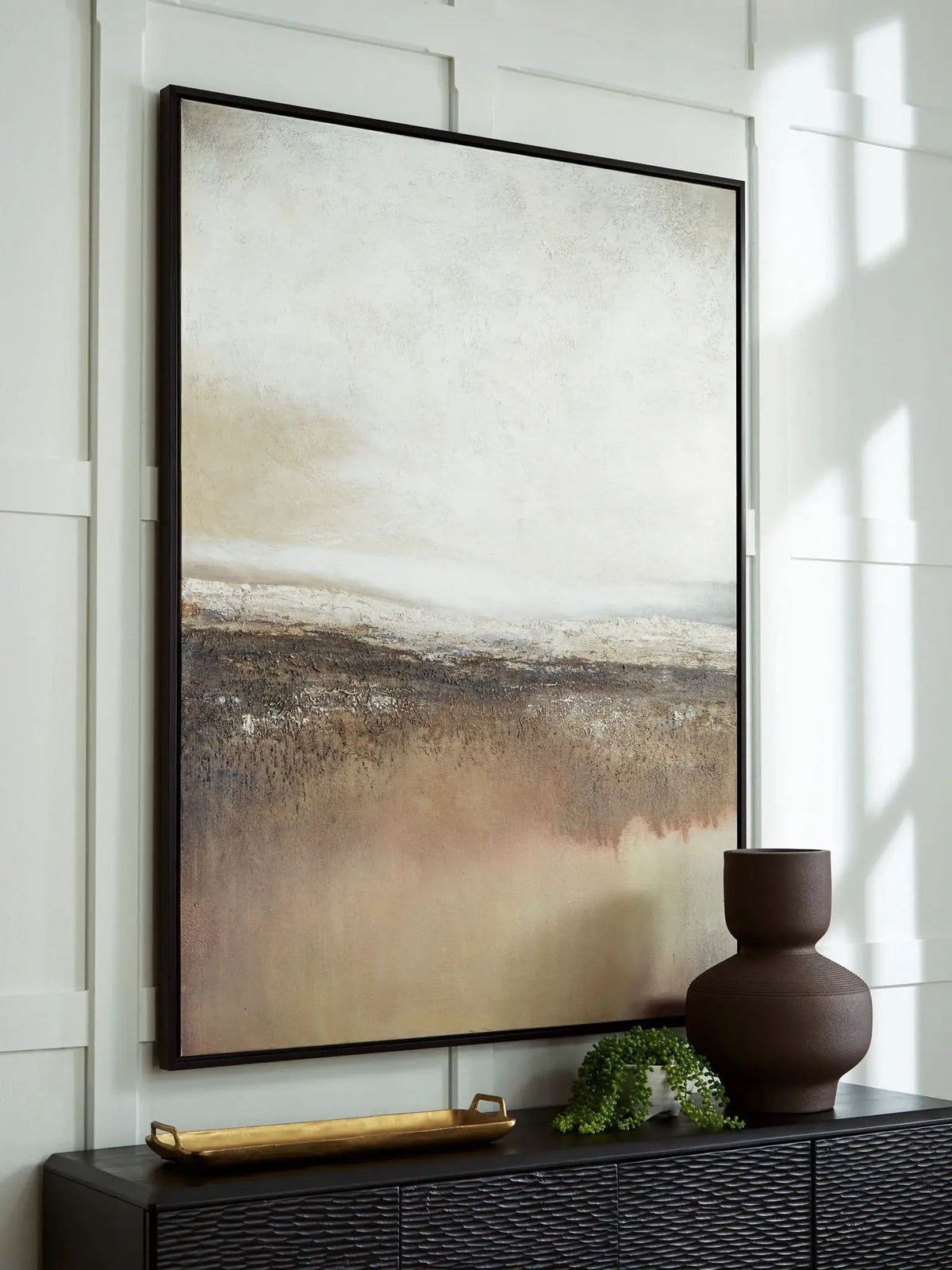 Siaking Wall Art | 47.88 x 1.63 x 63.88 in | Home Furniture | Brown / Gray / White