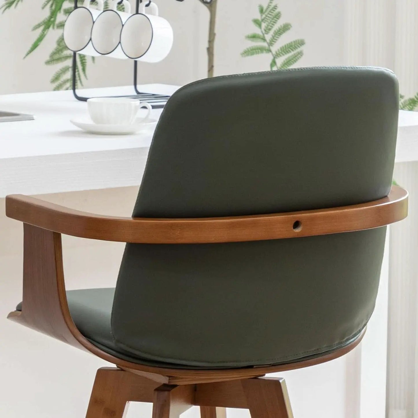 Set Of 2 Green Swivel Bar Height Stools For Kitchen Island from PriceLows™