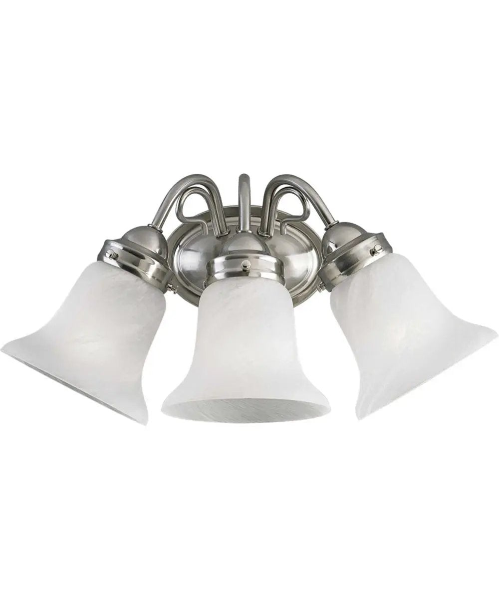 Bath Vanity Light | 3 Light | Brushed Nickel | Etched Alabaster Glass