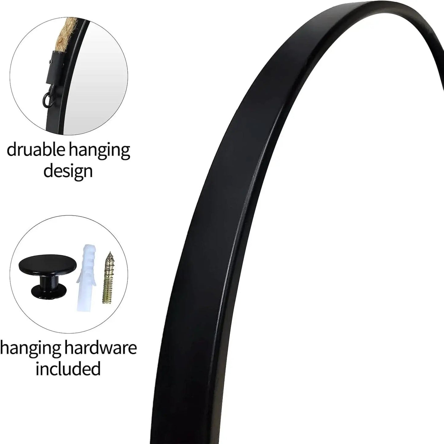20 Inch Round Hanging Mirror Wall Mounted Classic from PriceLows™