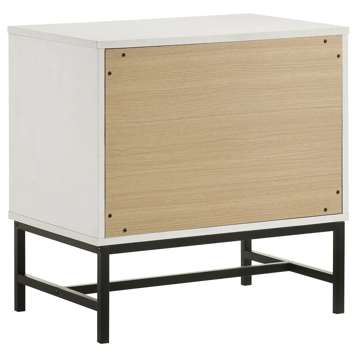 Sonora 2-drawer Nightstand Bedside Table | 23.5 x 15.25 x 23.5 in | Engineered Wood & Metal | White