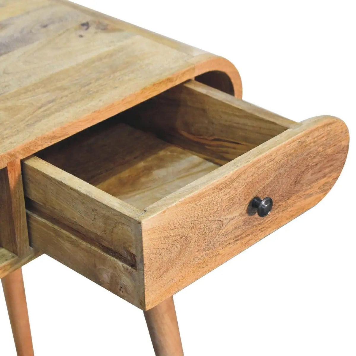 Writing Desk, Curved Chestnut | 35.43 x 17.72 x 31.5 in | Mango Wood | Home Office