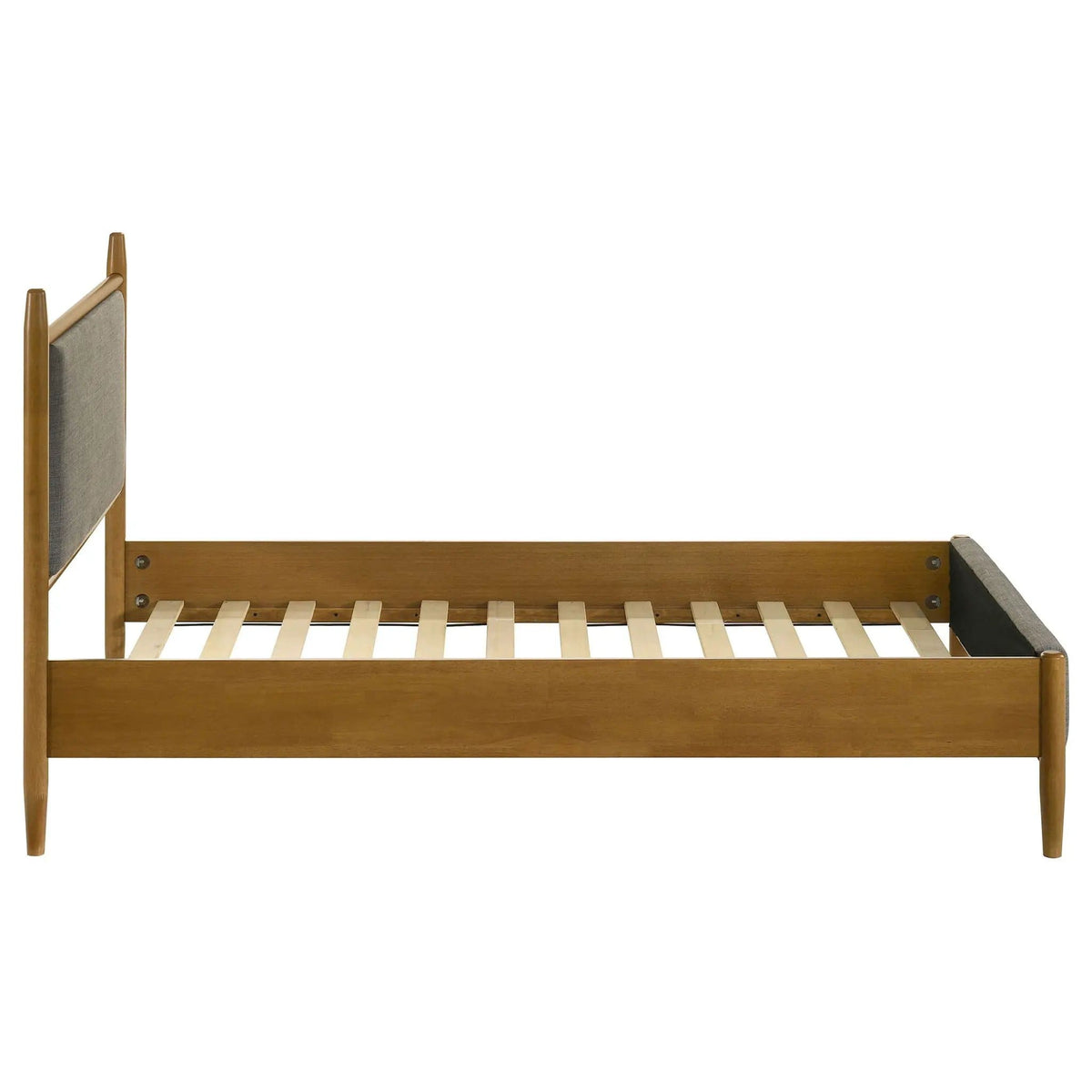 Mason 46-inch Twin Panel Platform Bed Grey and Light | 42.25 x 80 x 45.75 in | Rubberwood & Engineered Wood | Brown