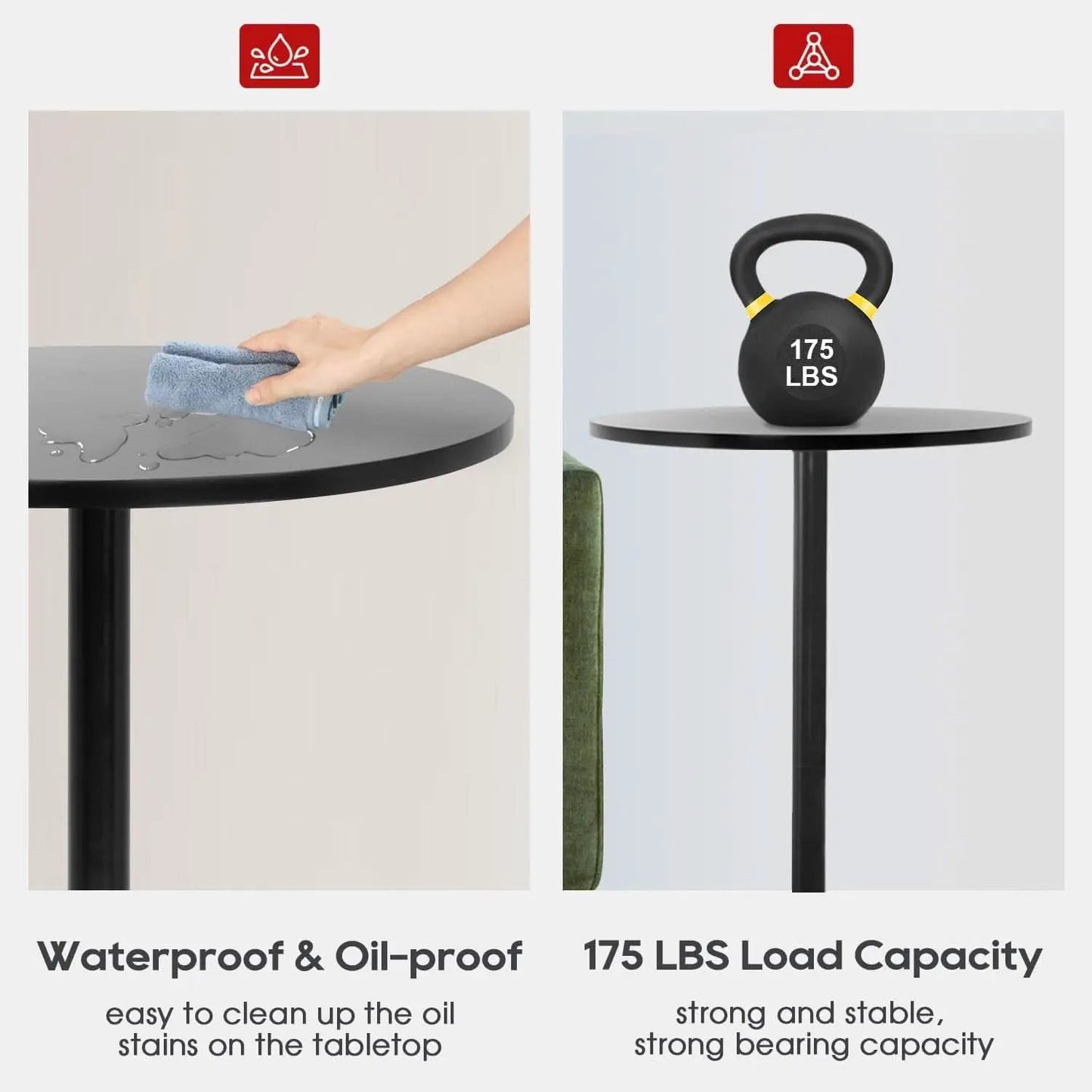 40 Inch Round Bistro Pub Table Industrial Grade MDF Top from PriceLows™
