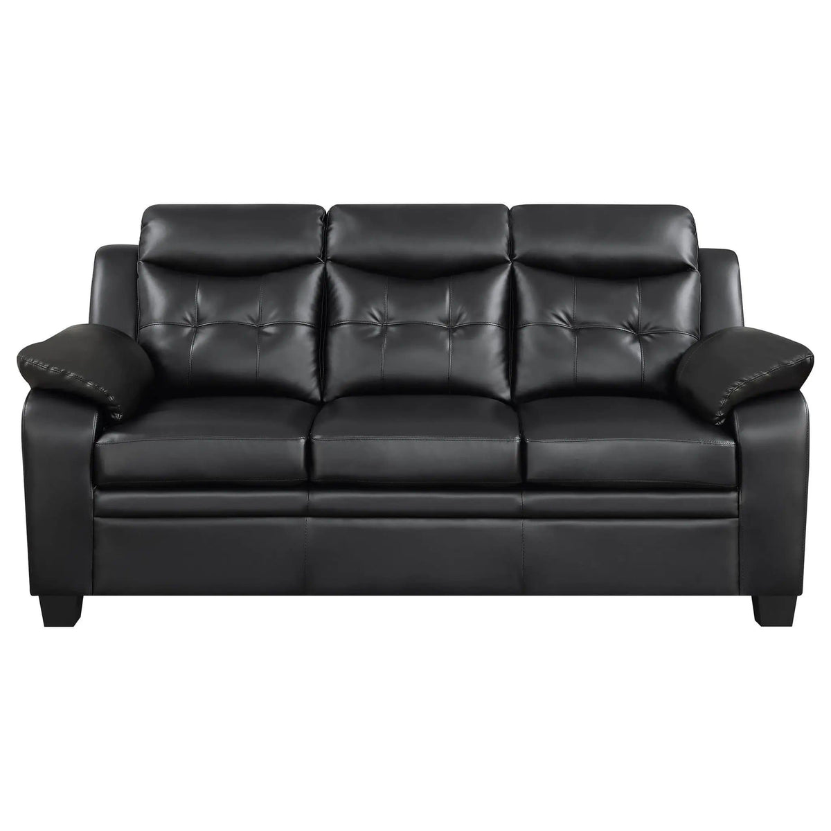 Finley Upholstered Padded Arm Tufted Sofa | 77.25 x 35 x 40.25 in | Living Room Furniture | Black