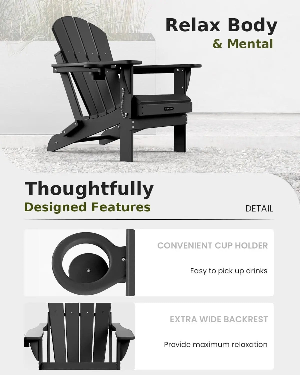 Folding Weather Resistant Adirondack Chairs for Outdoor Relaxation from PriceLows™