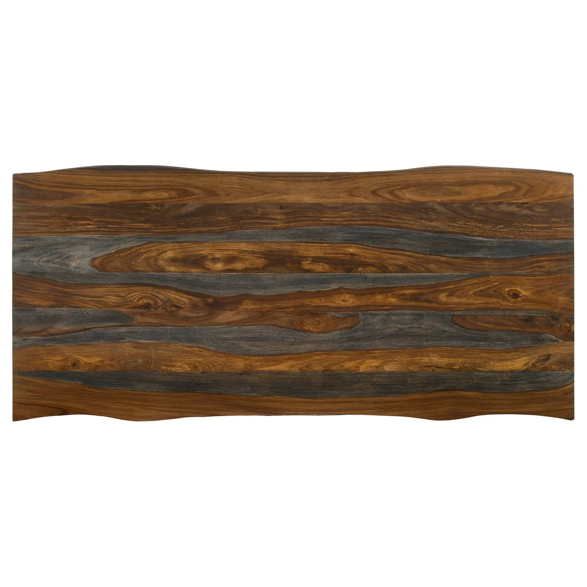Neve 80-inch Live Edge Dining Table Grey Sheesham | 80 x 37 x 30 in | Metal & Wood | Dining Room