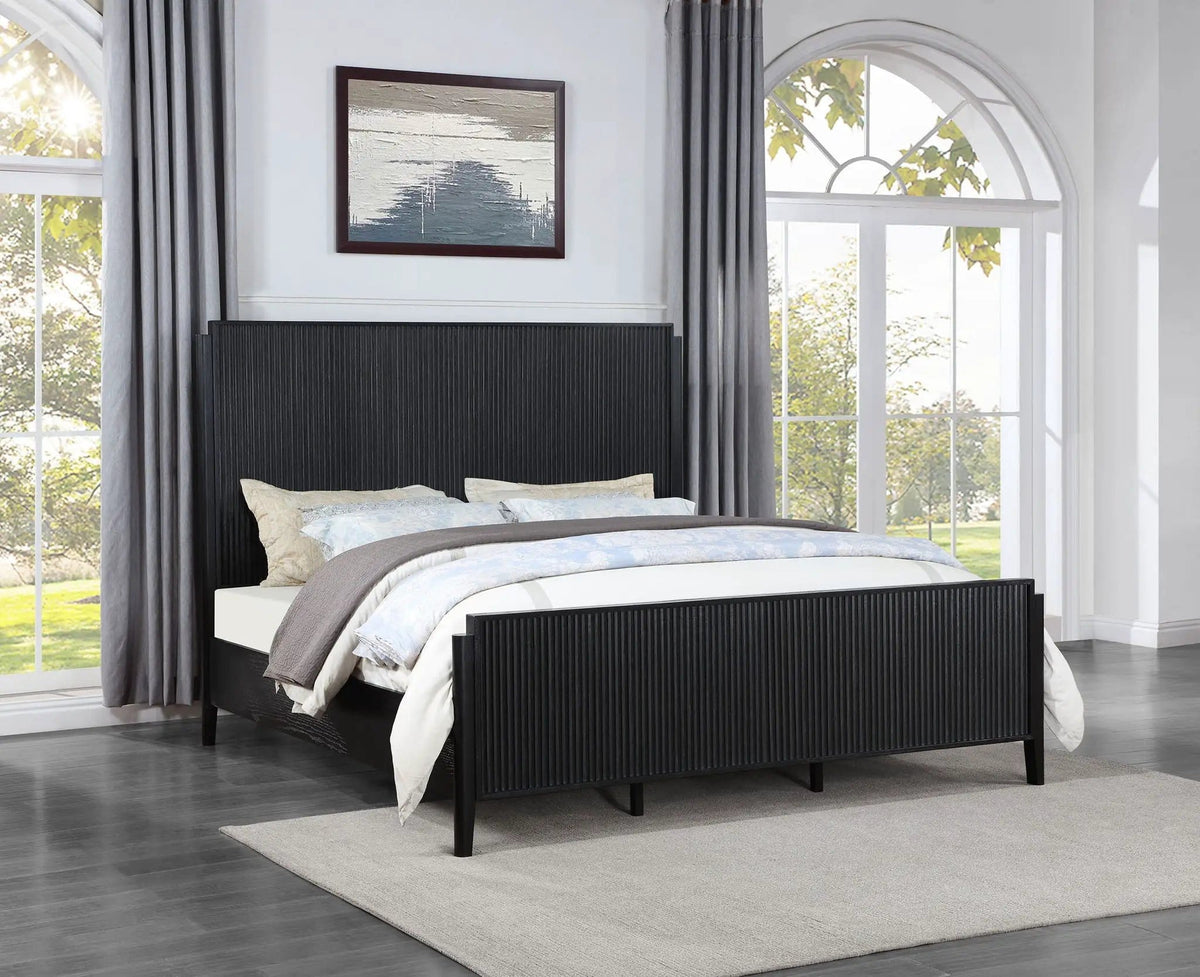 Brookmead Wood Eastern King Panel Bed | 80 x 85 x 60 in | Wood | Black