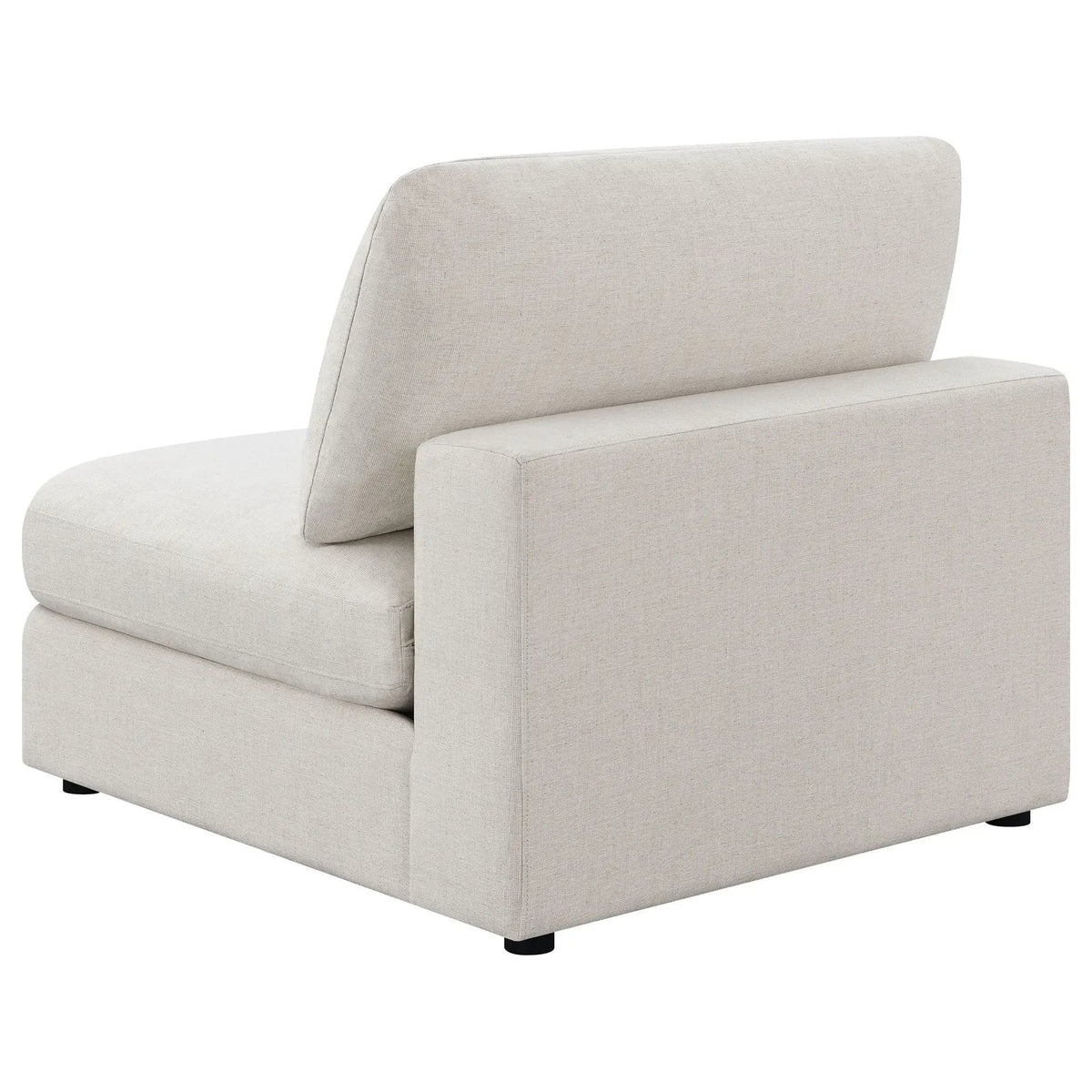 Serene Upholstered Armless Chair | 38 x 41 x 33 in | Linen & Polyester | Beige