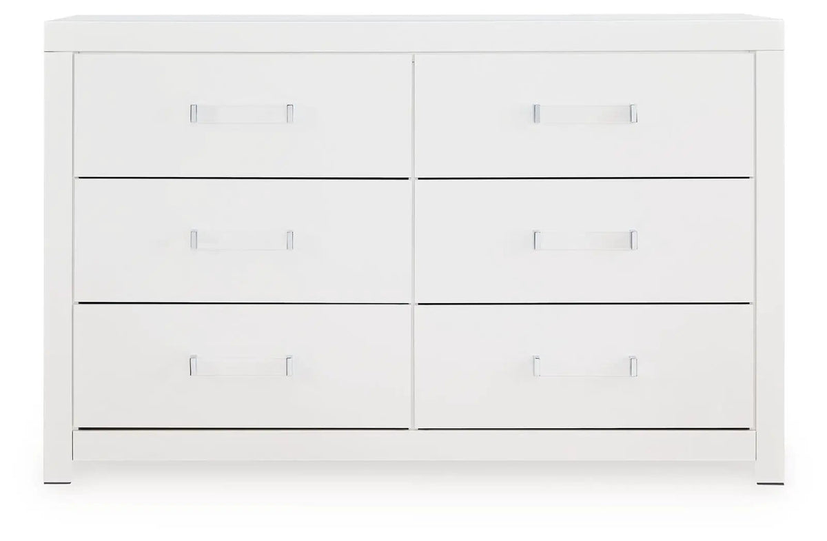 Maeling Six Drawer Dresser | 4 Pieces | Acrylic | Bedroom