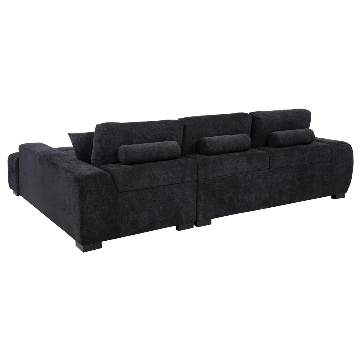 Octavia Upholstered Sectional Chaise Sofa | 119.25 x 79.5 x 35.5 in | Fabric | Black