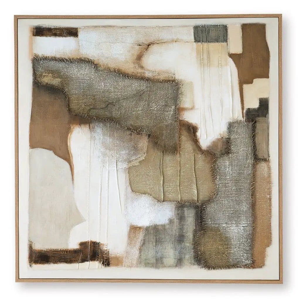 Wylander Wall Art | 48 x 1.63 x 48 in | Fabric | Tan / Brown / Gray