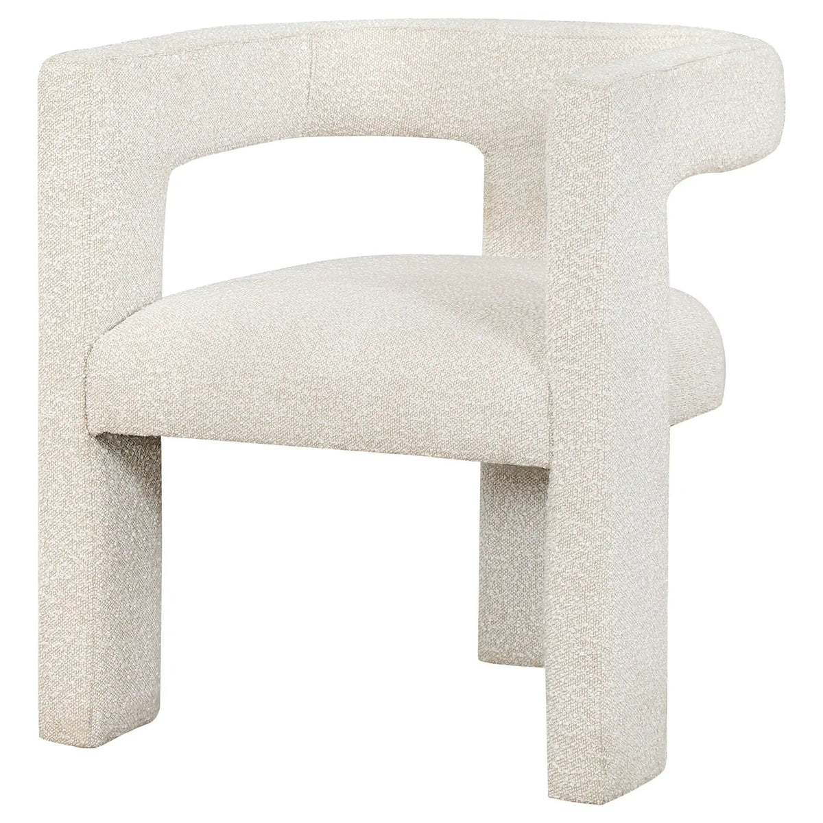 Petra Boucle Upholstered Accent Side Chair | 26 x 24.5 x 29.5 in | Boucle | White