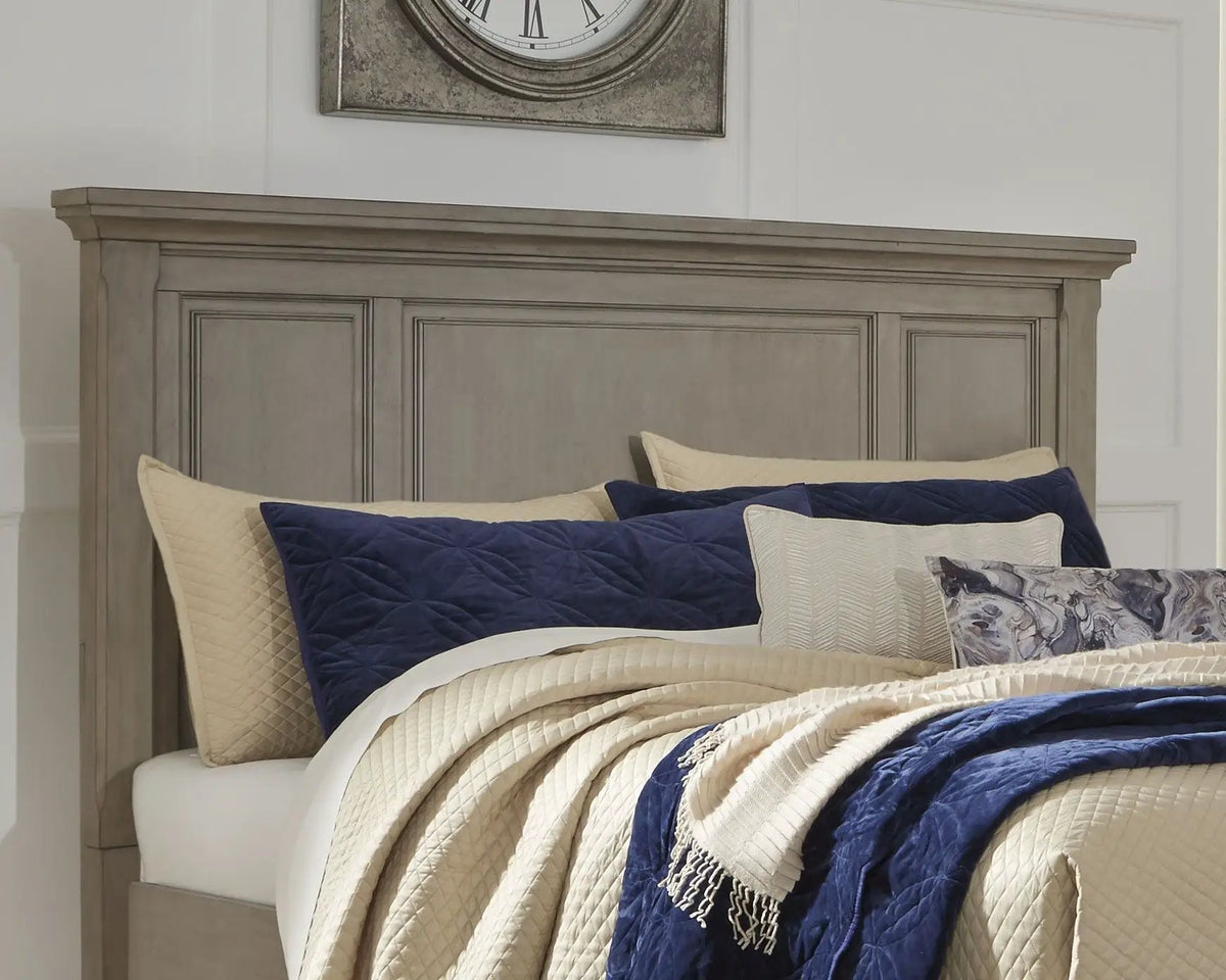 Lettner Panel Headboard | Inlaid Panels | Burnished Finish | Traditional Style